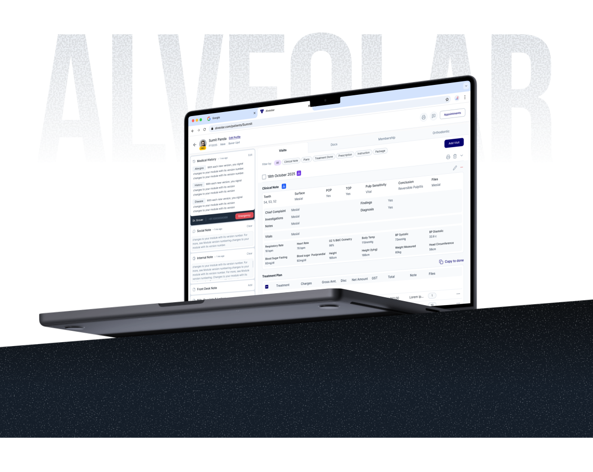 Redesigning the clinical screens of a dental practice platform