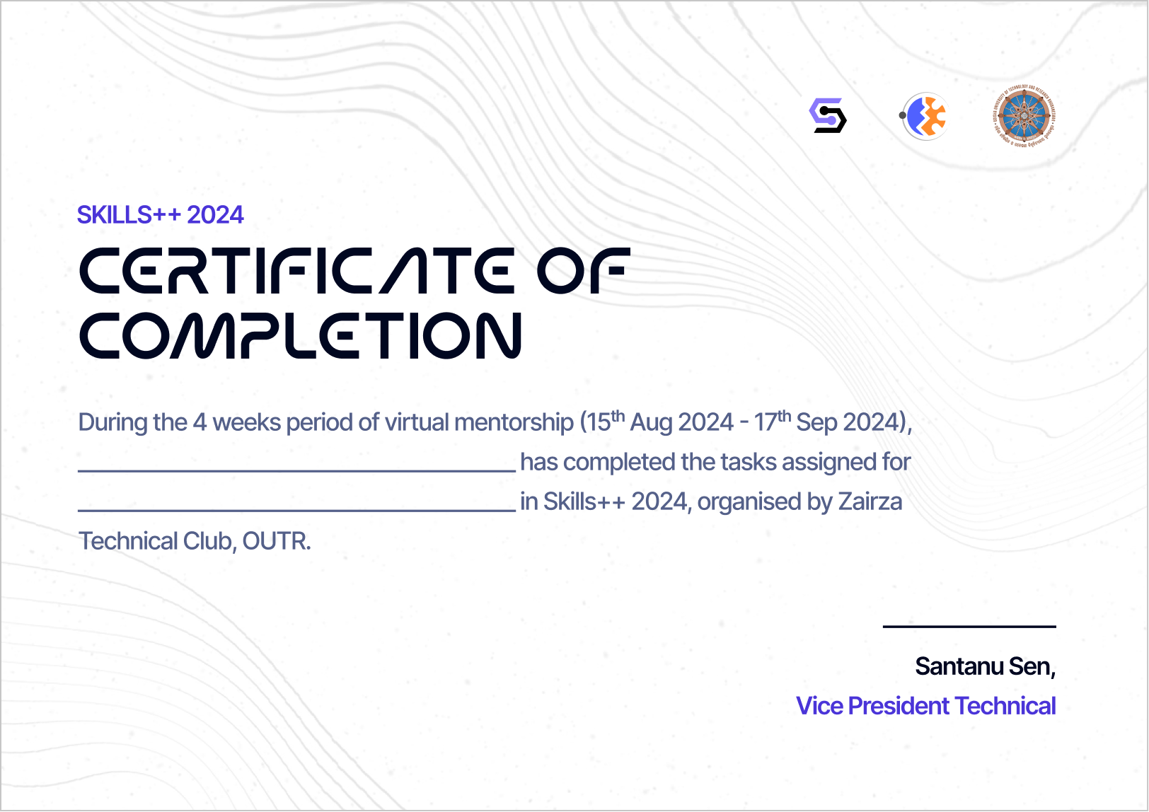 Skills++ 2024, certificate of completion
